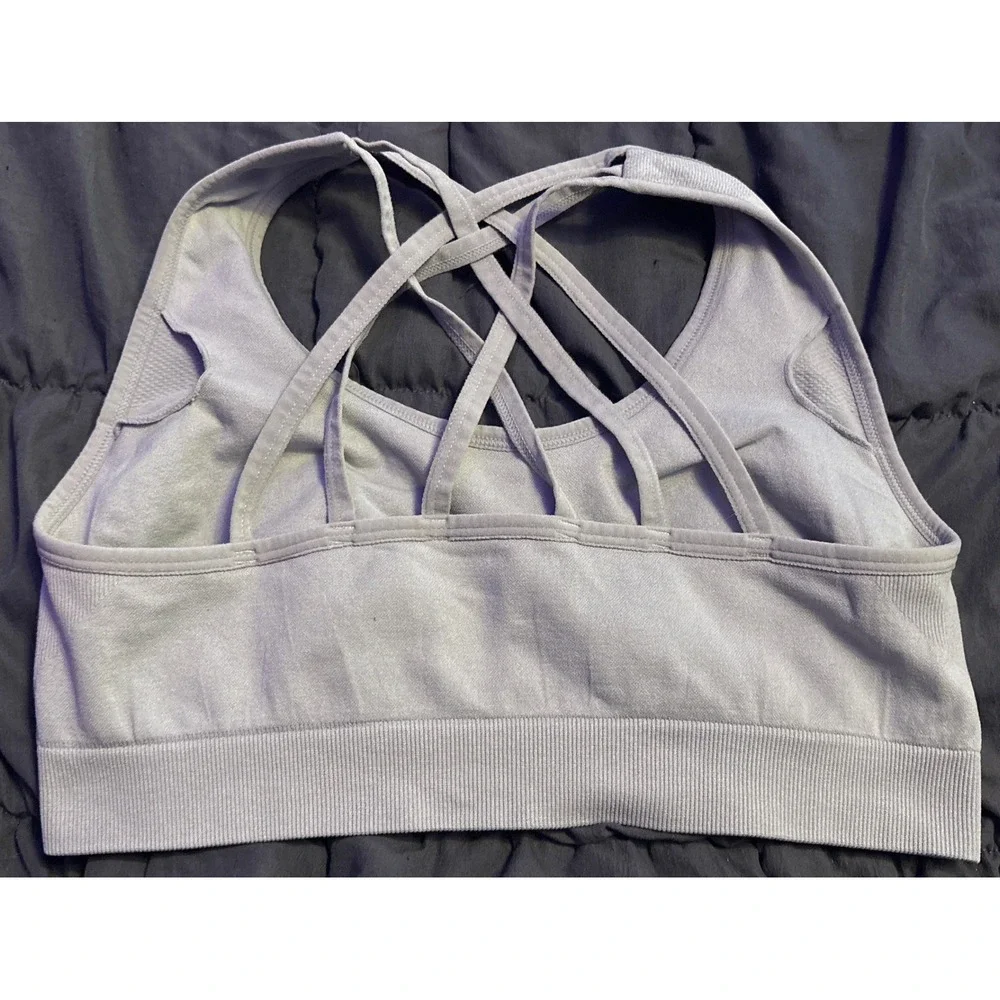 AK Women's Gray Strappy Back Unpadded Sports Bra Size XL